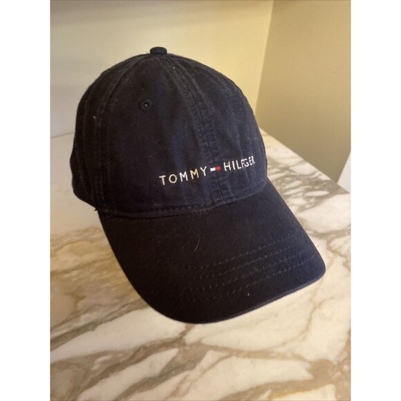 Tommy Hilfiger Classic Logo Cotton Blue Baseball Cap Hat One Size Adjustable - Picture 2 of 7